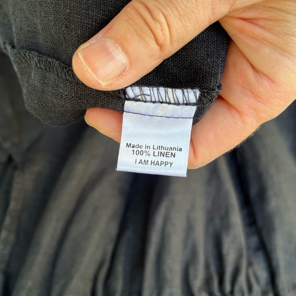 Flax Black 100% Linen Flare Skirt Sz M - Picture 4 of 11